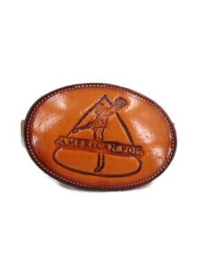Tony Lama American Pop Leather Belt Buckle Vintage Tooled Rockabilly Animated